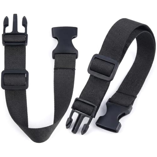 Erovite 2-Pack Adjustable Bag Strap Extender, 3.8CM x 40CM Webbing Straps for Bags with Buckles, Waist Belt Extender for Most Waist Packs and Belts