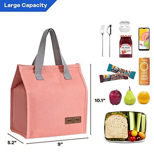 Yikki Lunch Bags for Women Men, Small Insulated Leakproof Cool Bags, Pink — view 2
