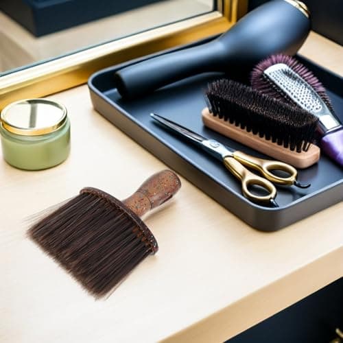 DIYEAH Men's Beard Brush, Shaving Cream Brush, Nylon and Plastic, Brown, Compact Facial Hair Cleaner for Men, Travel Kits and Facial Grooming — view 5