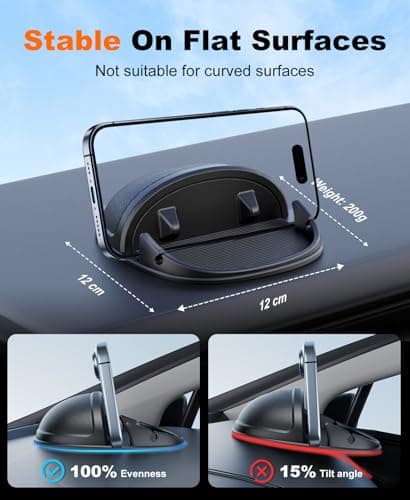 Beeasy Car Phone Holder Dashboard, Anti-Slip Silicone Phone Holder for Cars Universal, Dash Phone Mount for iPhone 17/16/15/14/13/12 Pro Max Samsung S26 S25 S24 S23 Ultra, Smartphones, GPS Devices — view 4