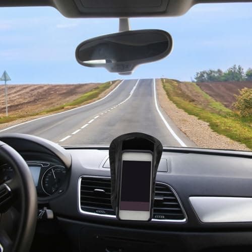 Car Mount Phone Sun Shade Cover for Dashboard, Black Cloth — view 6