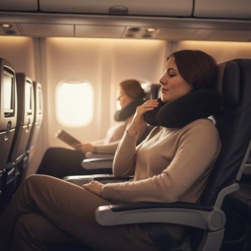 MOLICRAIN Inflatable Travel Pillow with Hand Pump, Neck Support for Flights — view 6