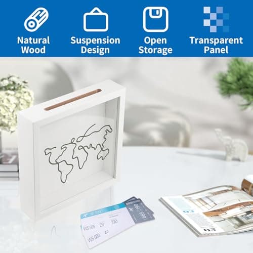 Travel Adventure Archive Memory Box Shadow Box Wooden Large Travel — view 3