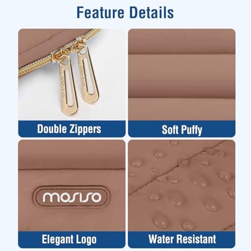 MOSISO 16 inch Laptop Case Puffy Sleeve with Small Bag, Mocha — view 5