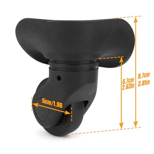 Volein 1 Pair Suitcase Replacement Wheels Black Luggage Wheels Replacement Suitcase Caster Wheels with 4 Screw Holes(VX-01) — view 2