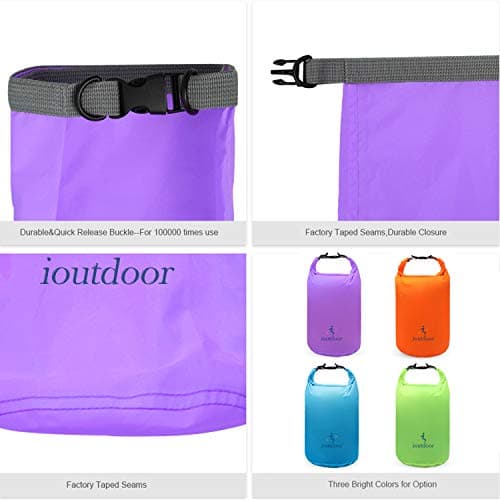 ioutdoor Dry Bag Set 2L+5L+10L Waterproof Small Lightweight Dry Bag(Purple) — view 4