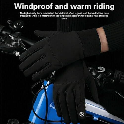 3S SPORTS Men's Cycling Winter Warm Windproof Waterproof Anti-slip Thermal Touch Screen Ski Gloves (Navy Blue, L) — view 5