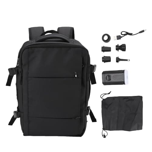 Jeffergarden Vacuum Compression Backpack, Oxford Cloth Travel Backpack with Pump and TSA Lock, Expandable Large Capacity with USB Charging Port for Business Trips Weekend Travel — view 6