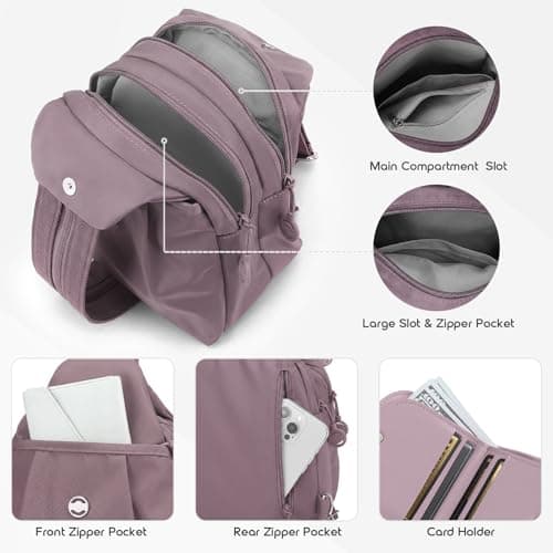 JIECH Anti Theft Crossbody Bags for Women 3 in 1 Convertible Backpack Sling Bag with Wallet Large Oxford Nylon Travel Bag — view 6