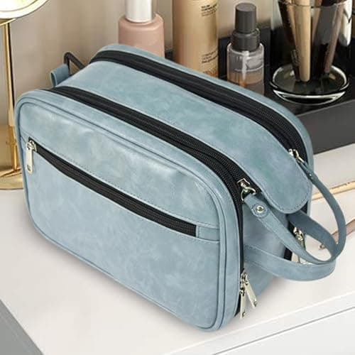 Mens Toiletries Bag Large Capacity Reusable Shaving Grooming Dopp Kit — view 3