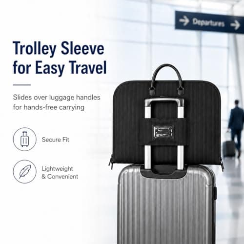 BINBE Suit Bag Oxford Fabric for Travel Suit Carrier, Black 100 x 60 cm — view 3