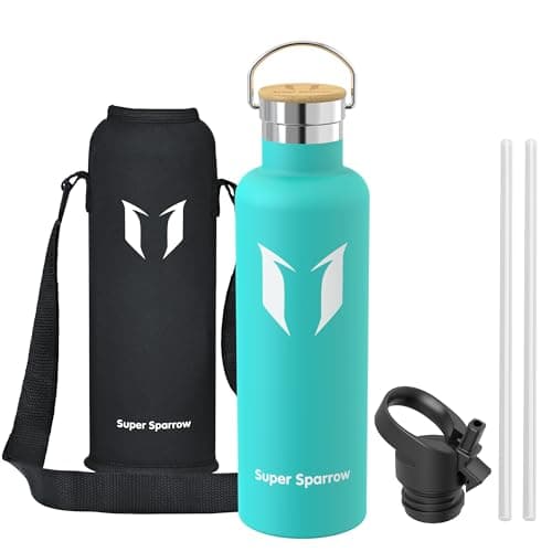 Sparrow Insulated Water Bottle with Straw - Metal Water Bottles 1L — view 2