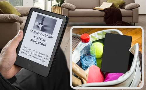 TOKILO Case for Kḭndle 6 inch eReader (11th Gen, 2024/2022 Release), Case for iPad 6" eBook, Ultra Lightweight Slim PU Leather Protective Cover with Auto Wake/Sleep, Dark Black — view 6