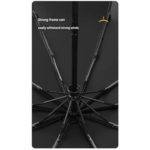 Gyios Umbrella Automatic Windproof Travel Portable Compact Folding Auto Open Close 10 Ribs Uv Protection Sun Rain Handle Women Men-khaki — view 5