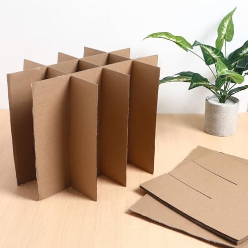 WHAMVOX 5pcs Moving Boxes for Glasses with Paper Cardboard Cell Dividers, Individual Compartments, Reusable Packing Box Inserts for Transporting Fragile Items and Shipping — view 4