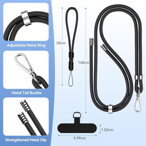 COCASES Phone Lanyard Crossbody with Tabs Adjustable Anti-Theft Wrist Strap — view 2