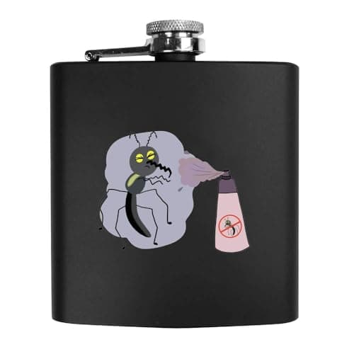 Azeeda 'Bug with Spray' Pocket Hip Flask - 6oz (HP00037747)