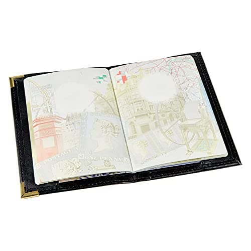 Esposti British Passport Holder | UK Passport Wallet | UK Passport Cover | Non EU | Premium PU Leather | Gold Protective Corners | Black — view 6