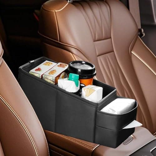 Car Storage Organizer Between Seats | Car Caddy Front Seat Organizer - Auto Interior Organization for Truck Trunk Van Vehicle Travel Road Trips — view 3
