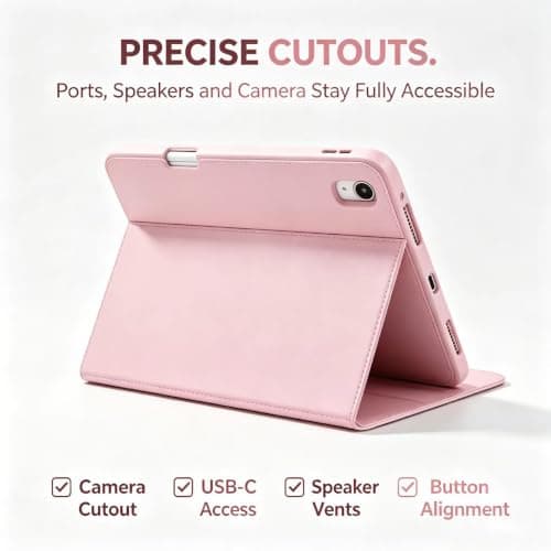 Case for iPad & Keyboard, Compatible with 11/10.9 Inch A16 11/10th Generation 2026 2025, Full Protection Magnetic Cover for iPad Model A3354 A3355 A3356 A2696 A2757 A2777, with Pencil Holder, Pink — view 6