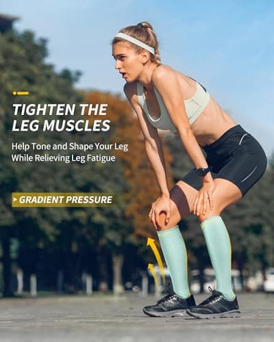 CAMBIVO Compression Socks for Women & Men 2 Pairs, Travel Flight Socks — view 3