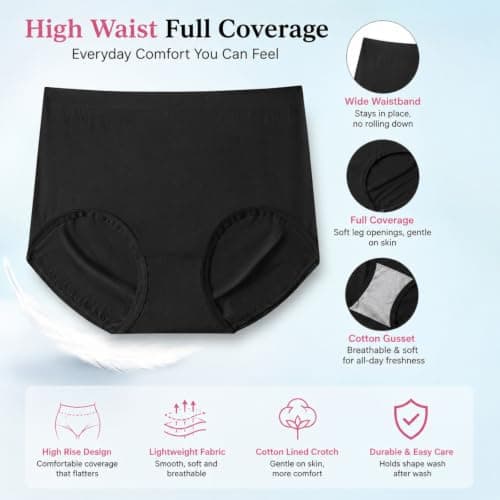 Women's 4 Pack Polyester Briefs High Waist Full Coverage Cotton Gusset (4pcs-e,S) — view 3