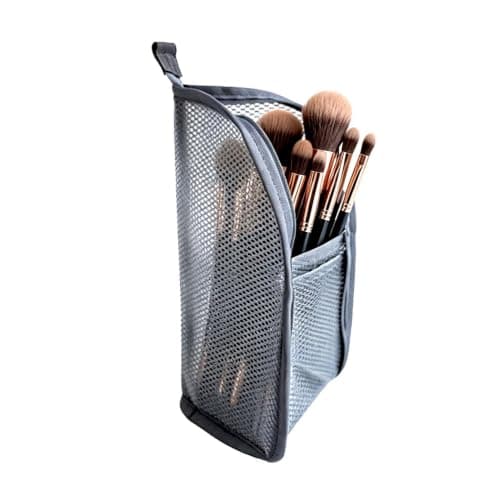 Standing Toiletry Bag, Mesh Makeup Bag, Travel Toothbrush Storage Pouch