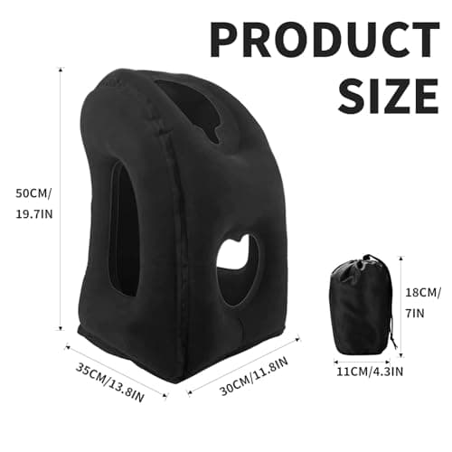 CarPlusStudio Travel Pillow - Portable Inflatable Travel Pillow for Airplane, Neck Pillow for Travel, Headrest Support for Plane, Train, Home Office — view 2