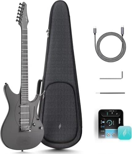 Inspire 39" Smart Electric Guitar - Carbon Fiber Body with Built-in 15W Speaker, 20 Tones & App Control, 4 Presets, Bluetooth, Gig Bag Included