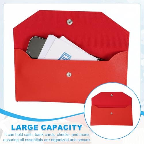 PATIKIL Cash Envelope Wallet, Budget Cash Holder Reusable Money Bag Pouch Leather Money Organizer Pouch for Men Women Receipt Check Bill Travel Graduation Holidays, Purple — view 5