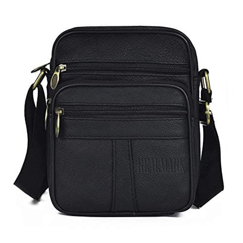 Realmark Men's Leather Shoulder Bags Genuine Leather Cross Body Bag Messenger Business Handbags Small Side Satchel Crossbody Bag
