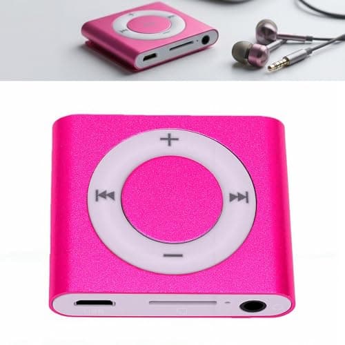 Cocoarm MP3 Player Aluminum Alloy Music Player with Built in Speaker 64GB Card Support HiFi Sound 18 Hour Playback 3.5mm Earphones for Students Running Travel (Rose Red) — view 2