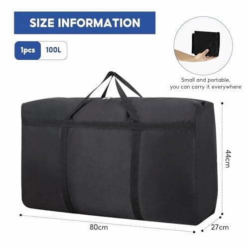 100L Large Storage Bag, Extra Large Moving Bag with Zips — view 2