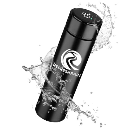 Smart Thermal Flask Digital Temperature Display Ideal for Hot Drinks & Boiled Water 500ml Stainless Steel Baby Bottle Perfect for Cold Coffee Tea Milk on the Go (Black)