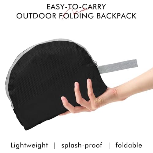 Mayoii Foldable Lightweight Backpack Mens – 20L Waterproof Rucksack, Rucking Daypack for Outdoor Sports Hiking Travel Camping (Black) — view 2