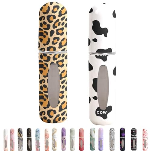 Syyflibb Refillable Perfume Atomizer Travel Bottles– Portable Leakproof Mini Sprayer for Cologne & Essential Oils, Plastic Empty Perfume Bottles with Unique Patterns (grivelle)