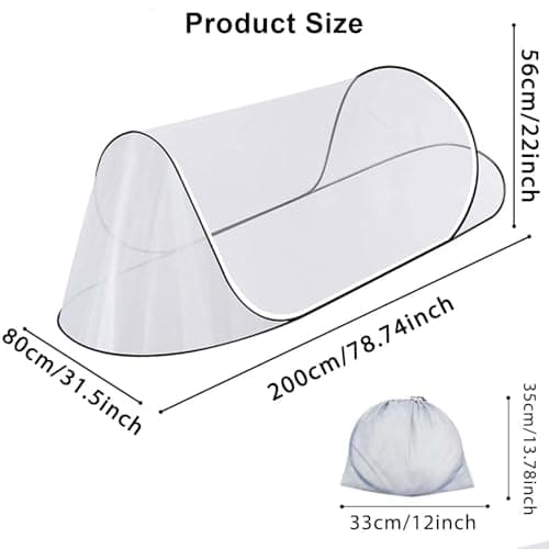 Adjustable Mosquito Net, 200 x 100x 70 cm Portable Collapsible Fine Mesh Travel Mosquito Net, Ultra-Light Sleeping — view 4