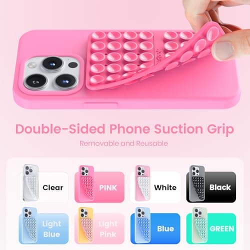 2PCS Silicone Suction Cup Phone Case Mount Double Sided - Klearlook Silicon Sticky Phone Grip with Higher Suction Power,Suction Pad Hands-Free Smartphone Accessories Holder for Selfies & Videos,Clear — view 2