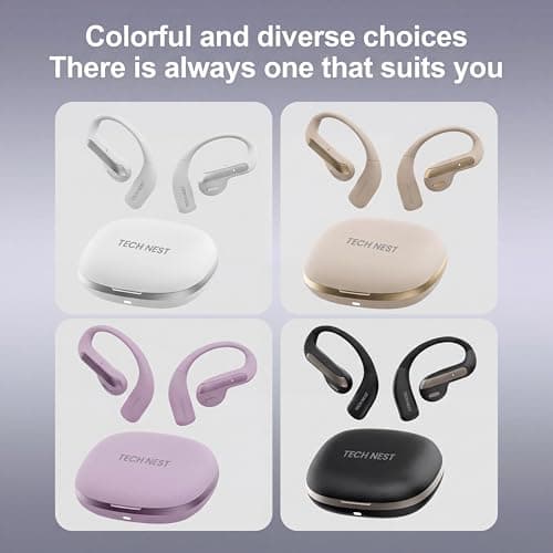 Tech Nest AI Translation Earbuds Real Time, 159 Languages, Audifonos Traductores Inglés Español, Translator Earbuds for iPhone & Android,3-in-1 Bluetooth Headphones for Travel, Business (Purple) — view 5