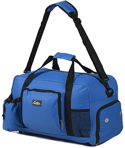 Andes 40 Litre Blue Sports Gym Travel Bag Shoulder Holdall Luggage, Includes Shoe Pocket, Drinks Pocket and Adjustable Shoulder Strap