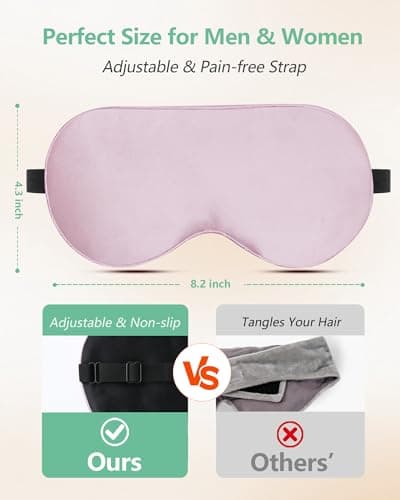 BeeVines 100% Mulberry Silk Sleep Mask, Light Blocking Eye Masks (2 Packs) — view 4
