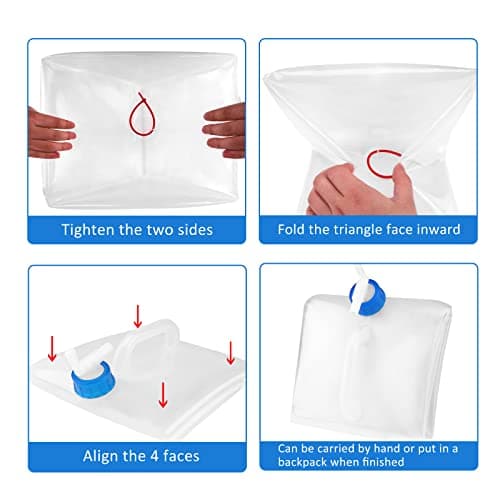 10L Collapsible Water Container with Spigot Large Capacity Foldable Water Canteen Lightweight Portable Water Carrier with Handle Square Water Bucket for Outdoor Camping Hiking Emergency Survival — view 3