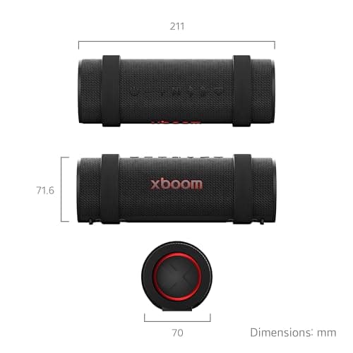 LG xboom Grab by will.i.am, xboom Signature Sound, Portable Bluetooth Speaker, up to 20 Hours of Playback, IP67 Dust and Water Resistant, MIL-STD 810H Durability, Adjustable Carrying Strap — view 4