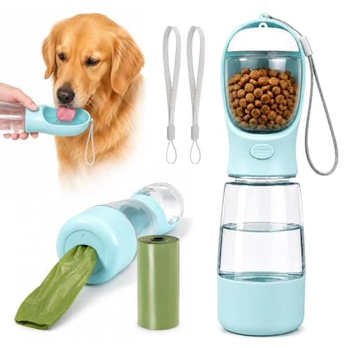 Wosyoodo 4 in 1 Portable Dog Water Bottle for Walking, Leakproof Design