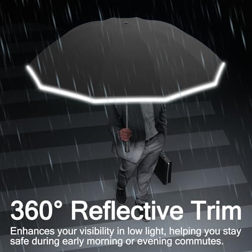 Copulan Windproof Compact Travel Umbrella,Large Strong but Light Portable and Automatic Folding Rain Umbrella, small inverted for travel size — view 5
