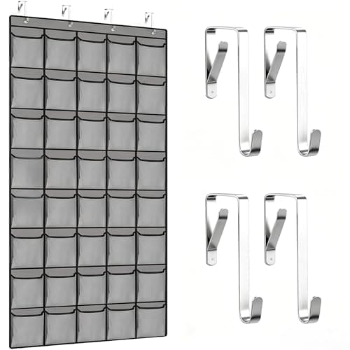 Over the Door Shoe Organiser, 40 Pocket Hanging Shoe Holder for Bedroom