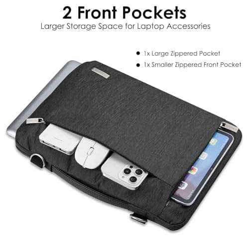 TECHGEAR 13 Inch Laptop Sleeve Case with Handle, Shoulder Strap & Pockets for MacBook Air/Pro 13, ASUS ZenBook, Samsung Galaxy Book, HP, Lenovo, Dell XPS 13, Acer Chromebook, Water-Resistant — view 6