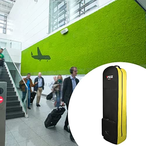 Colcolo Bag Cover with Wheels for Men, Heavy Duty Golf Bag cover, Lightweight Nylon Cloth Case Boxes Men Carry, Yellow — view 4