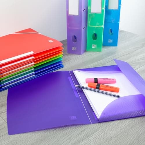 Oxford A4+ Plastic Wallets, Assorted Colours, 3 Flap Folders for Documents, Pack of 10 — view 6