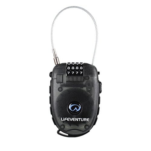 Lifeventure Luggage Cable-Lock with 90cm Retractable Steel Cable Shackle